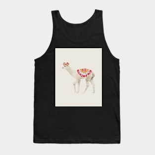 Alpaca with flowers Boho art Tank Top